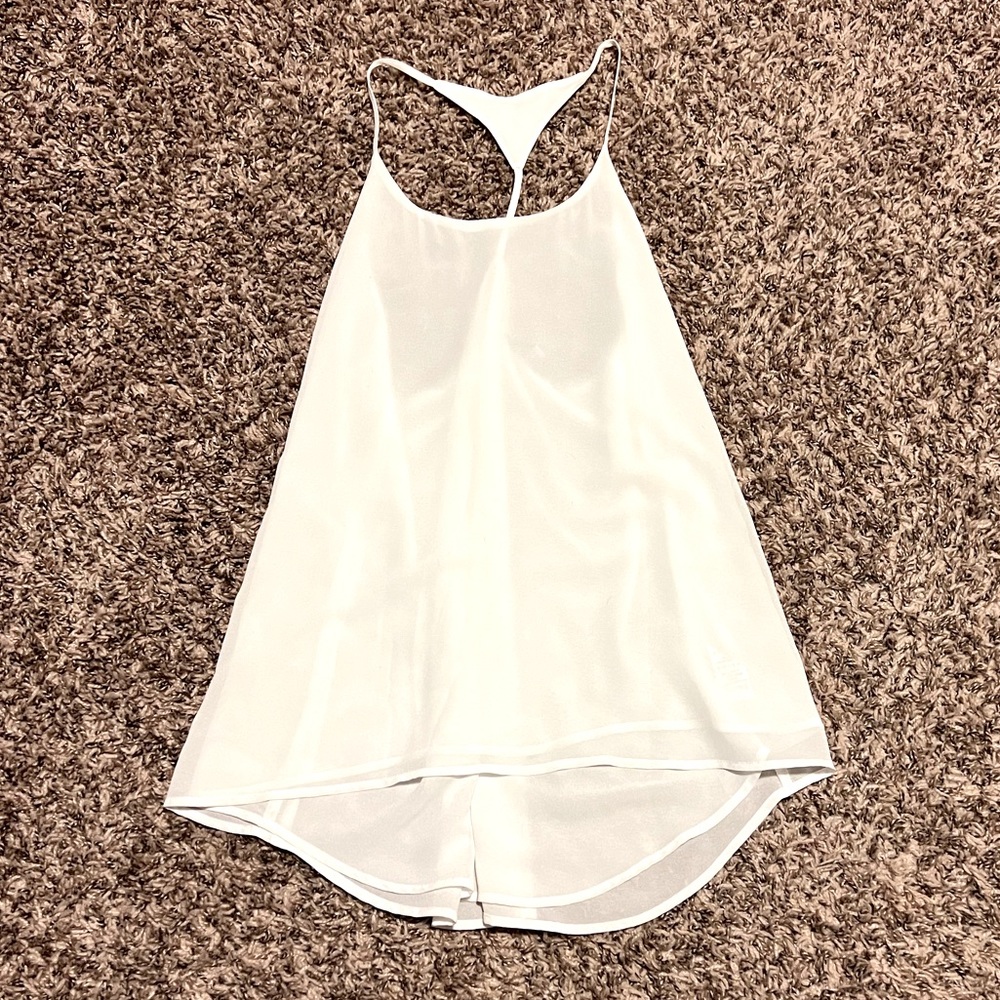 White Naked Zebra tank - size small